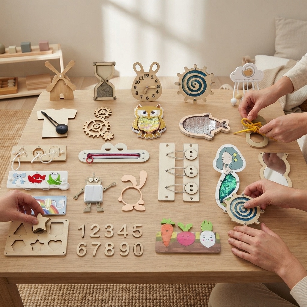 Hot Busy Board Montessori Wood - Montessori Wooden Busy Board Toddler ulasan dan harga