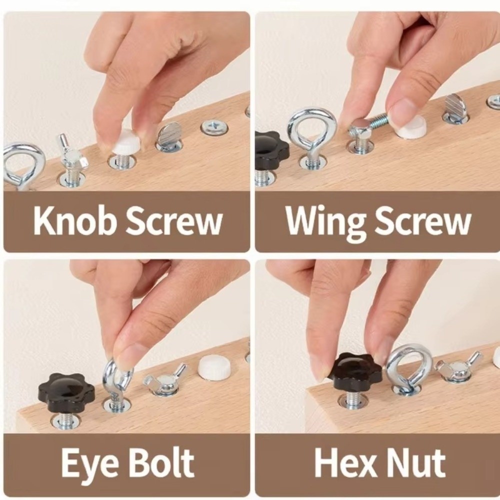 New Portable Montessori Screw  - Montessori Wooden Busy Board Toddler ulasan dan harga